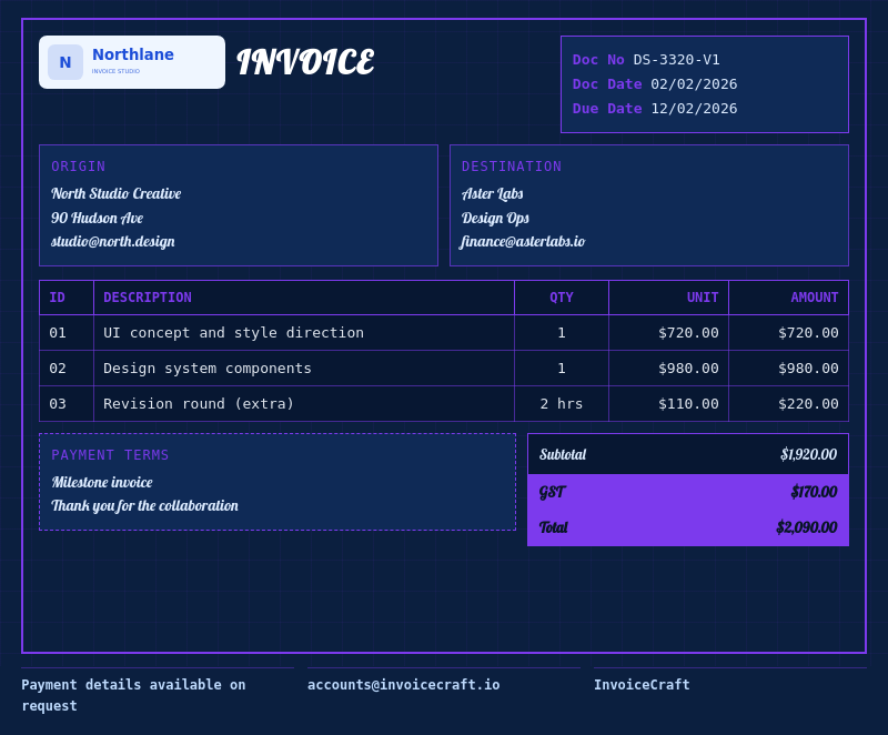 Blueprint Grid template preview