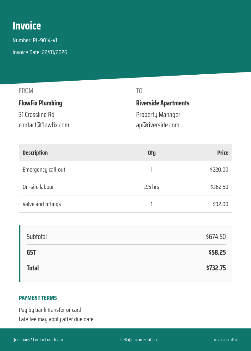 Diagonal Bottom Header invoice preview v1