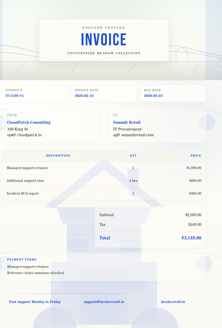 England Cottage template preview