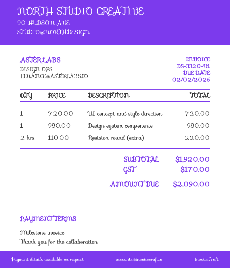 Greenish invoice preview v1