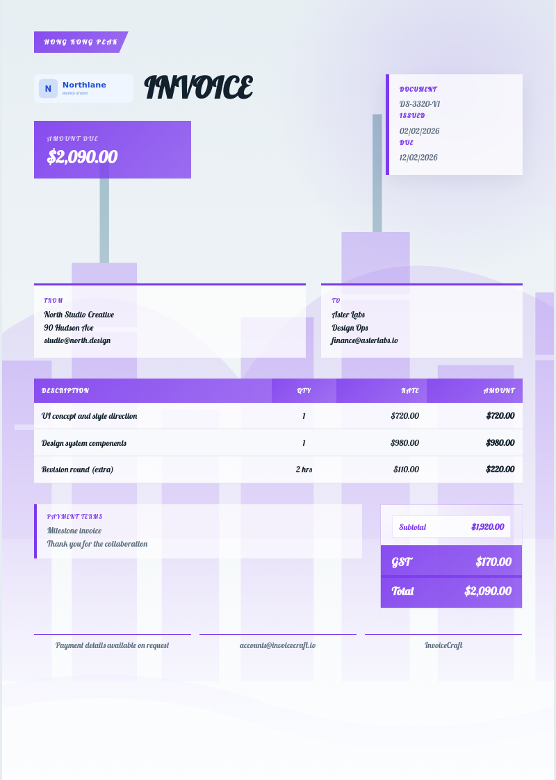 Hong Kong Peak invoice preview v1