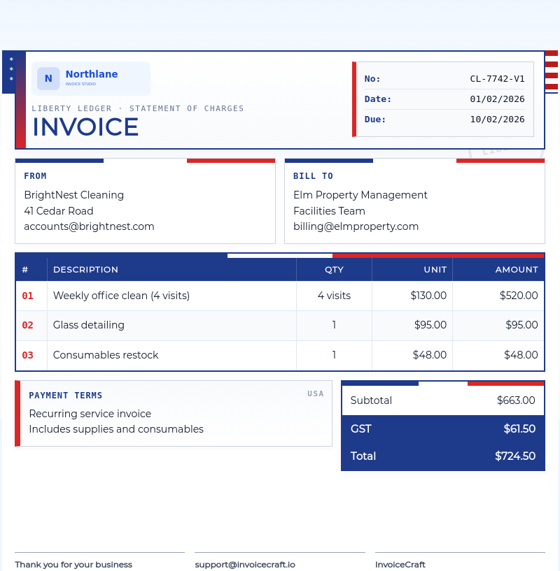 Liberty Ledger template preview