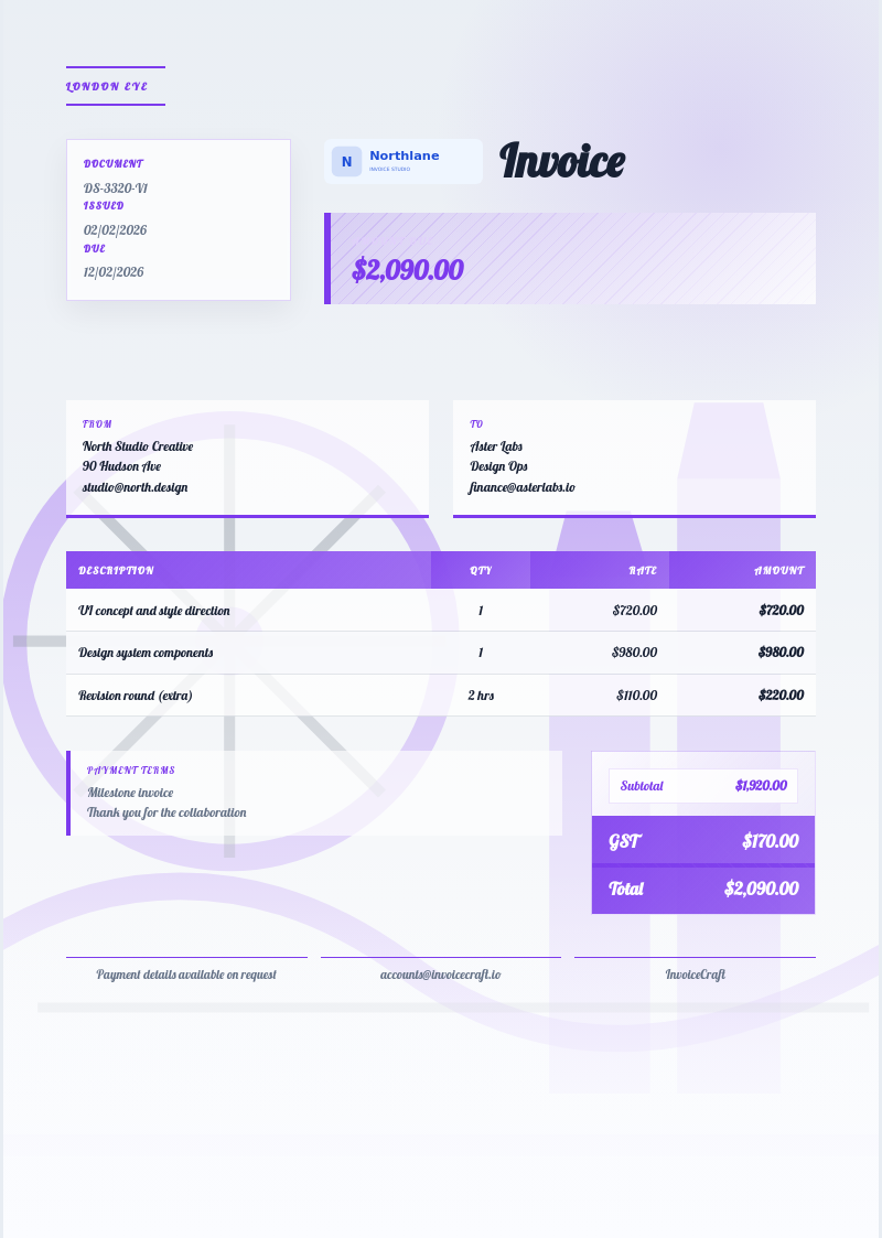 London Eye invoice preview v1