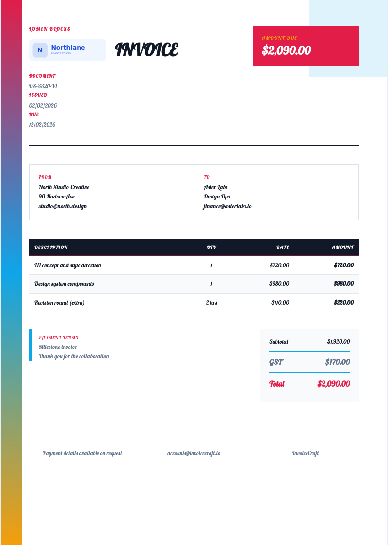 Lumen Blocks invoice preview v1