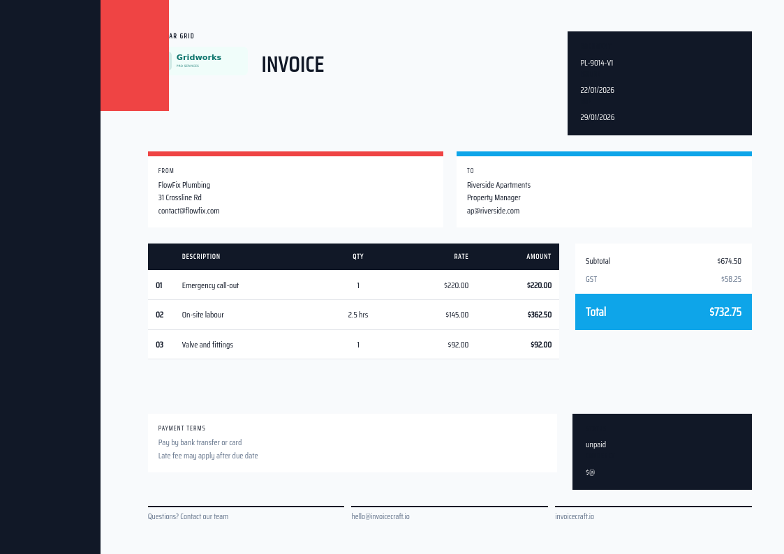 Modular Grid invoice preview v1