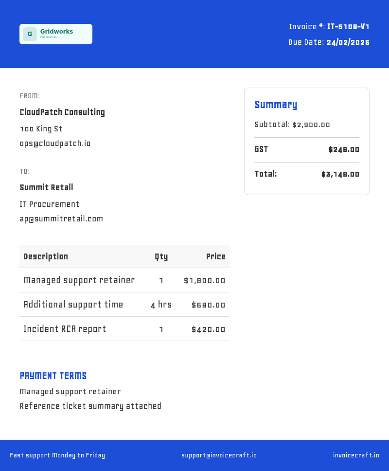 Split Header template preview