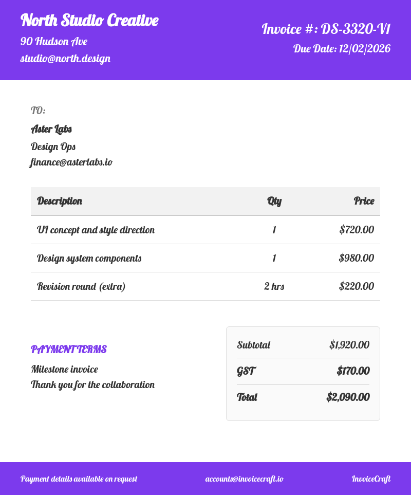 Two Column template preview